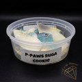 P-Paws Suga Cookie wax melt tub on a softly lit black background with angled Craft in the Diamond watermark